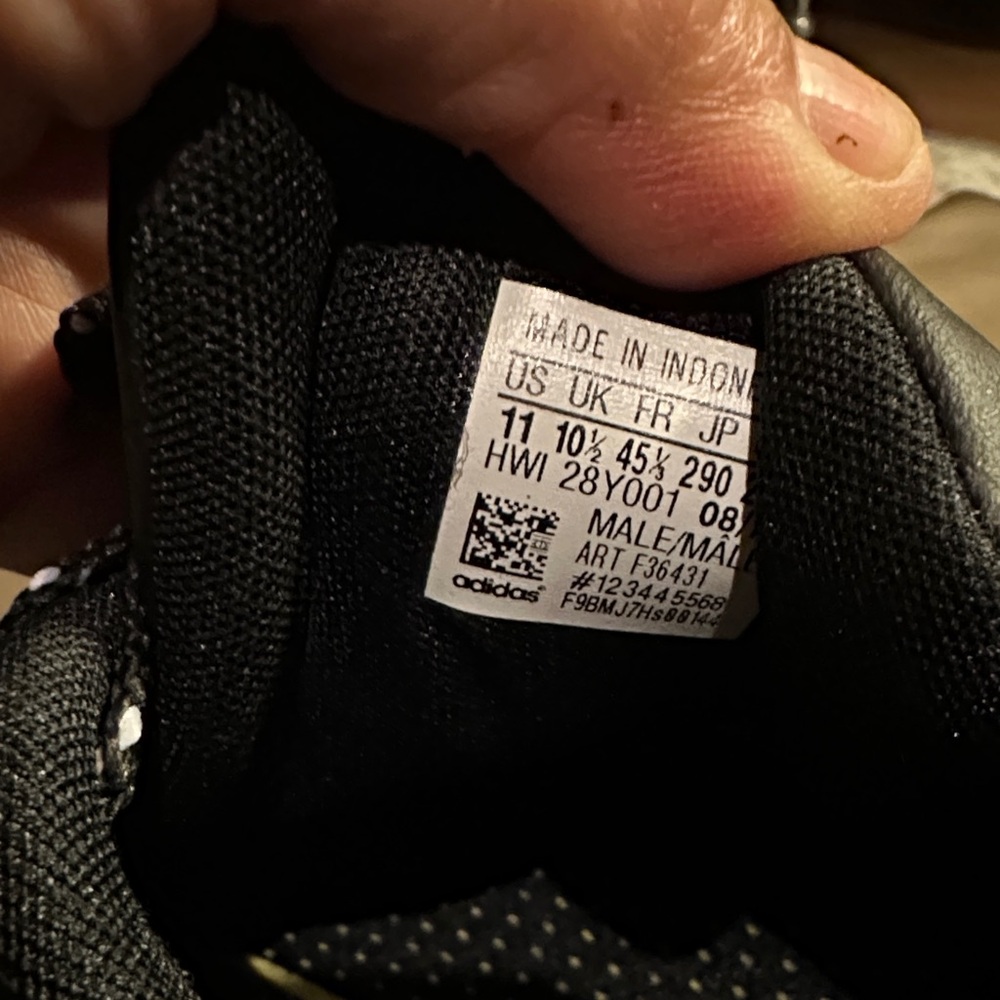 Adidas Cloudform Black Leather Men's Sneakers - Picture 12 of 14